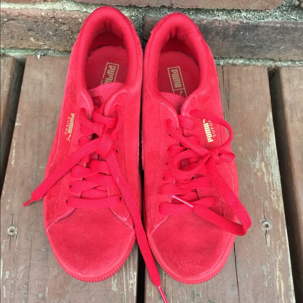Red Puma Suede Sneakers